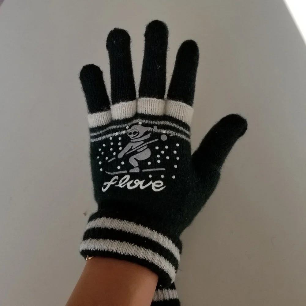 Set of 3 NEW Multicolor Double Layered 2 in 1 Wool Blend Cozy Warm Gloves